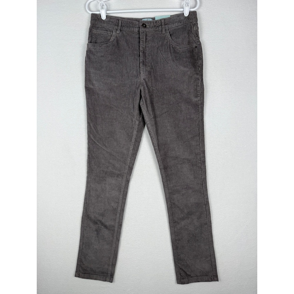 NEW Class Club‎ Grey Corduroy Modern Fit Adjustable Waist Stretch Pants Size 20